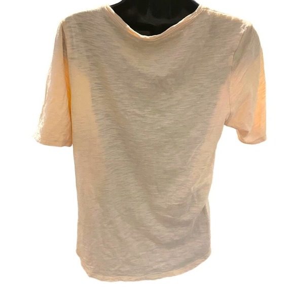 Chicos Peach Foiled Floral T-Shirt Sz M - Picture 4 of 9